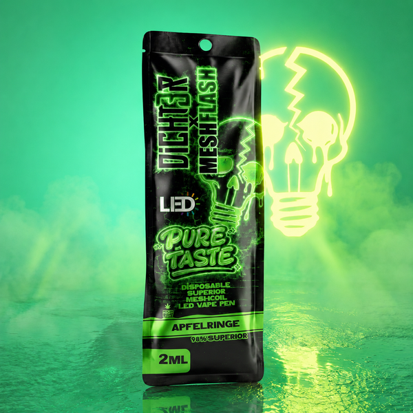 DICHT3R x MESHFLASH Apfelringe: 2 ml Einweg-Vape im Skull-Design