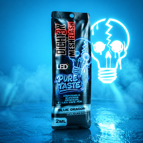 DICHT3R x MESHFLASH Blue Dragon: 2 ml Einweg-Vape im Skull-Design
